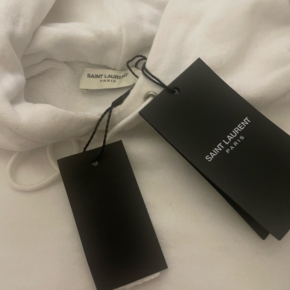 SAINT LAURENT RIVE GAUCHE WHITE HOODIE SZ S - Picture 8 of 11